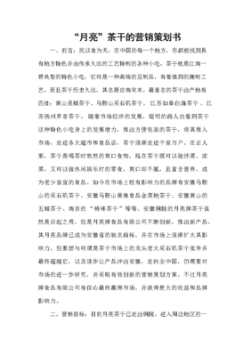 月亮茶干營(yíng)銷策劃案